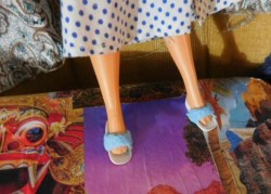 SINDY OPEN TOE BLUE SLIPPERS